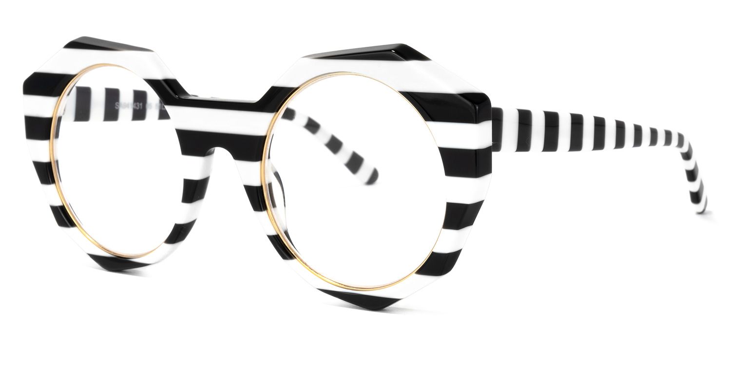 Bogar Geometric Black-White Glasses | ZEELOOL Canada1