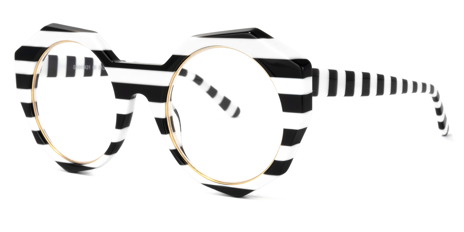 Bogar Geometric Black-White Glasses | ZEELOOL Canada1