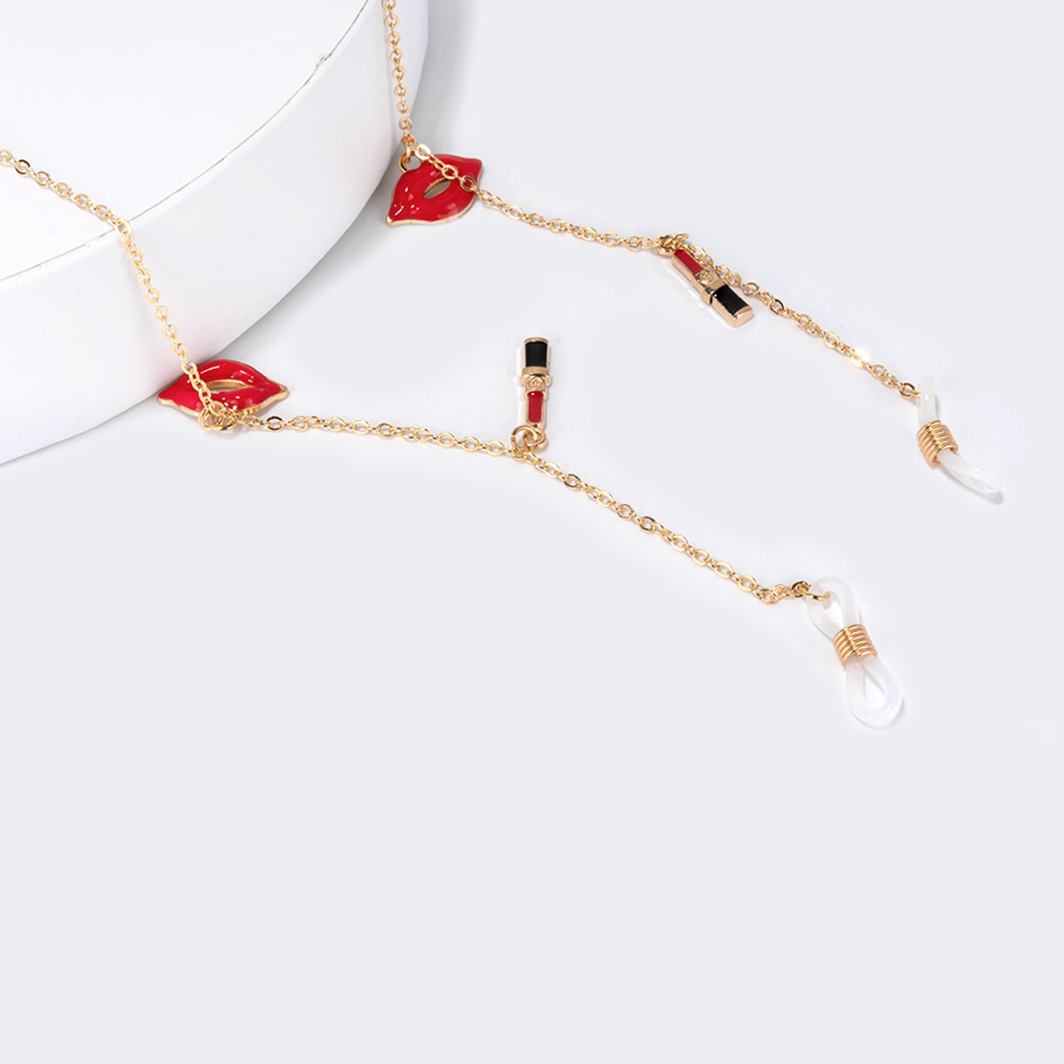 Stylish Red-Lips Lipstick Gold Chain | ZEELOOL Canada1
