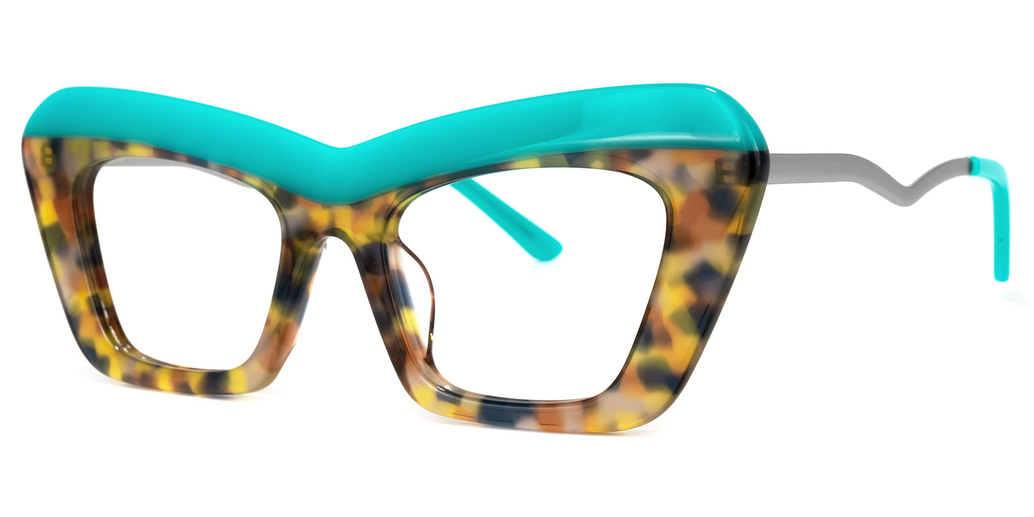 Notes Cateye Turquoise Glasses | ZEELOOL Canada1