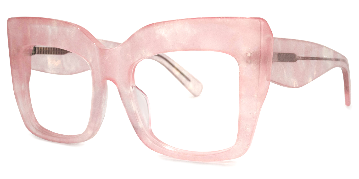 Charmaine Cat Eye Pink Pearlescent Glasses1
