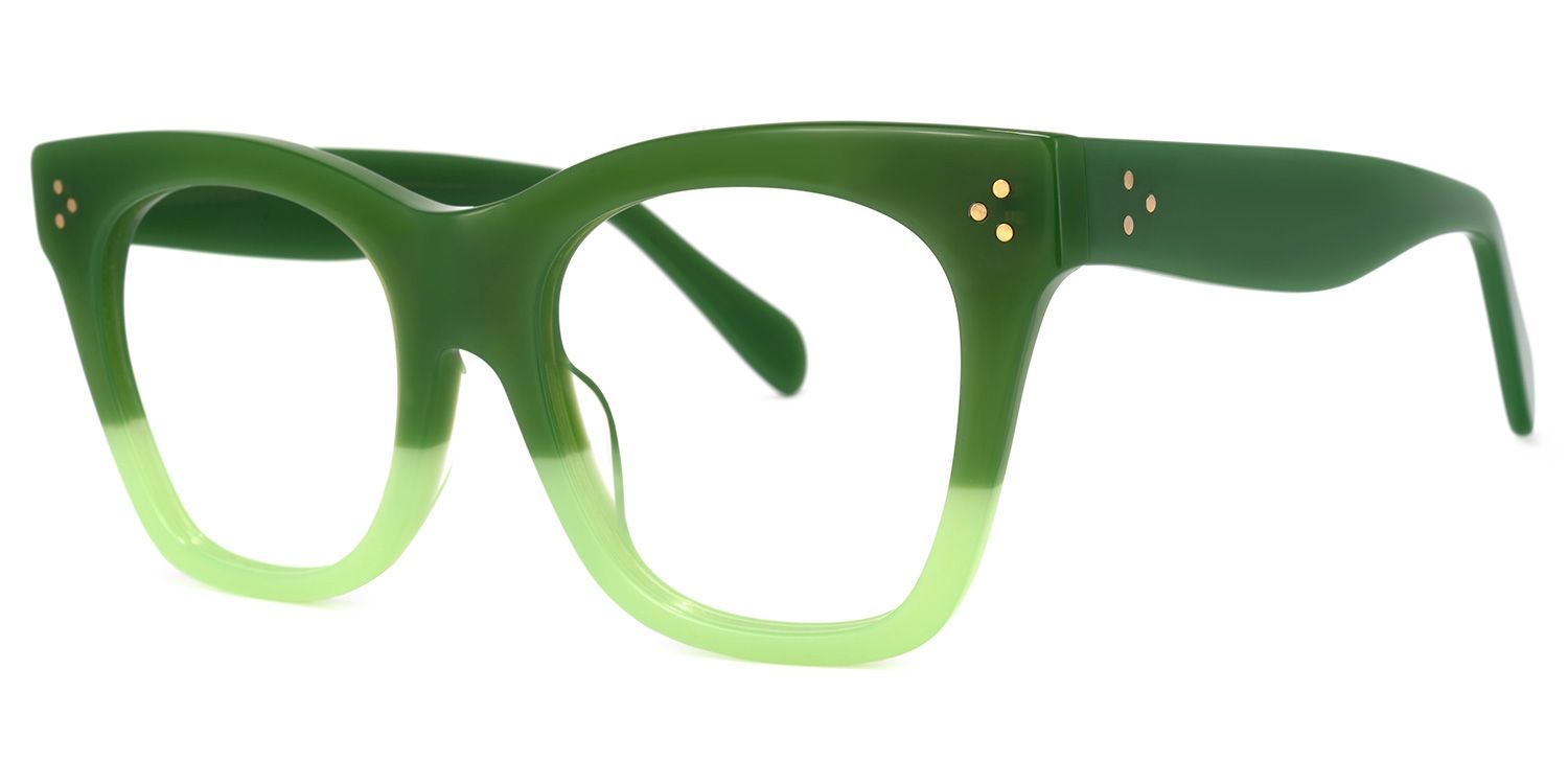 Tandy Rectangle Green Glasses | ZEELOOL Canada1