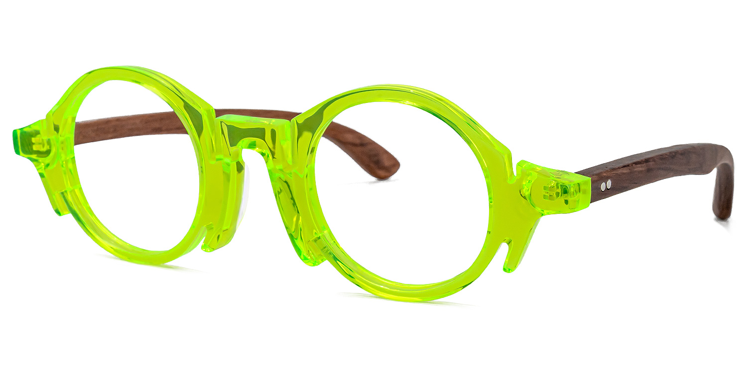 Charlie Round Green Glasses1