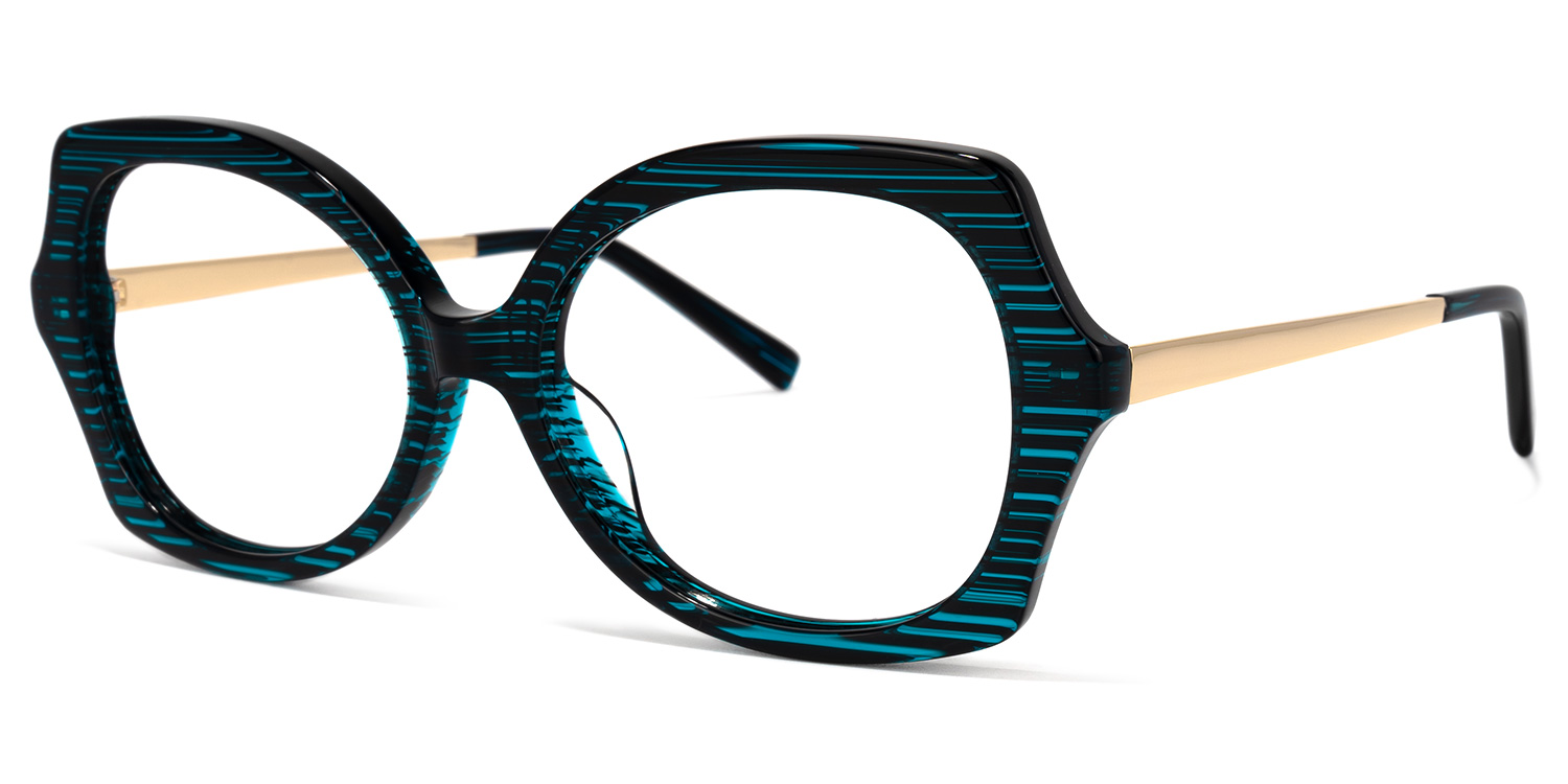 Sugarplum Geometric Blue Glasses | ZEELOOL Canada1