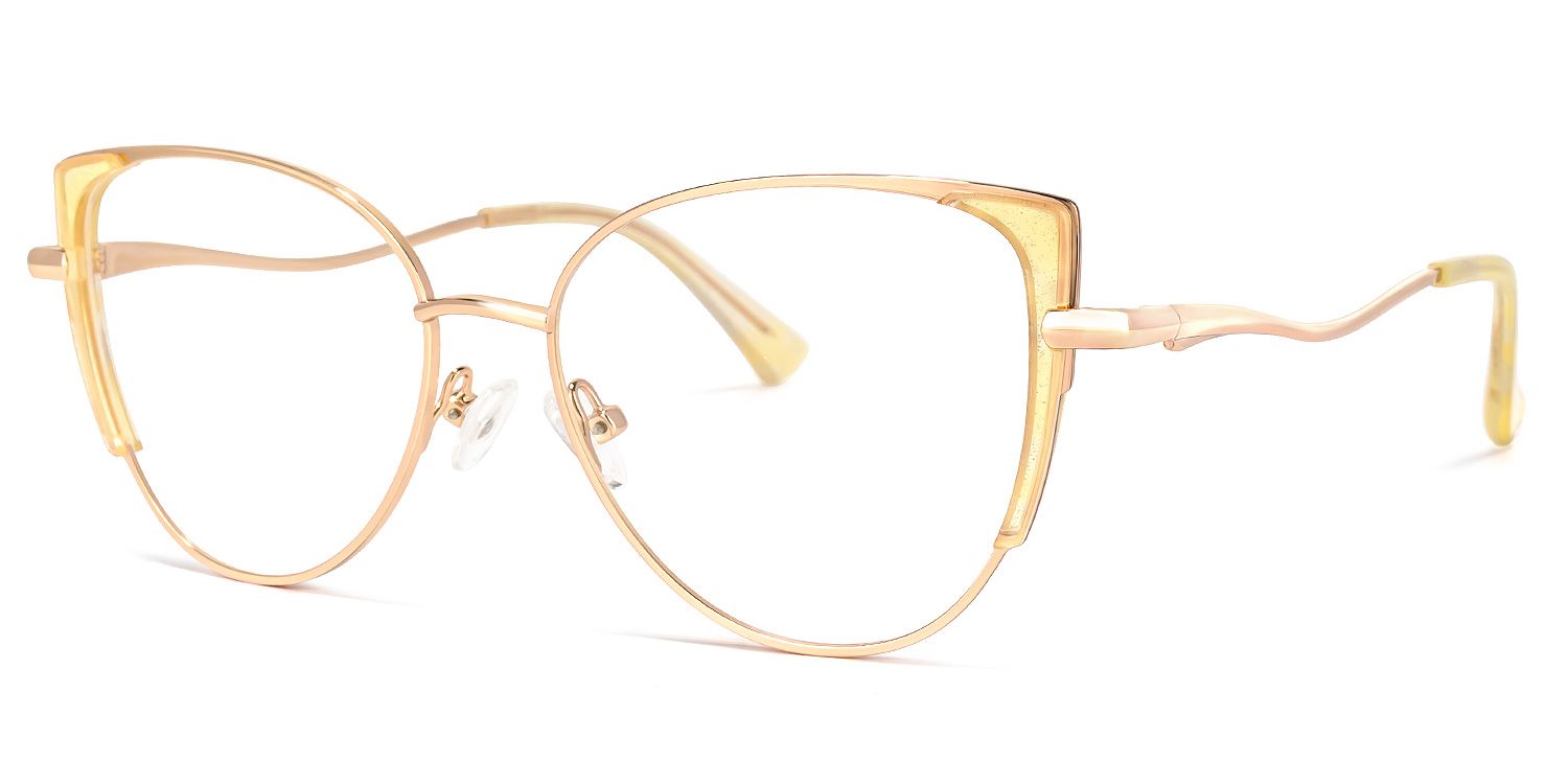 Hawraa Cateye Yellow Glasses | ZEELOOL Canada1