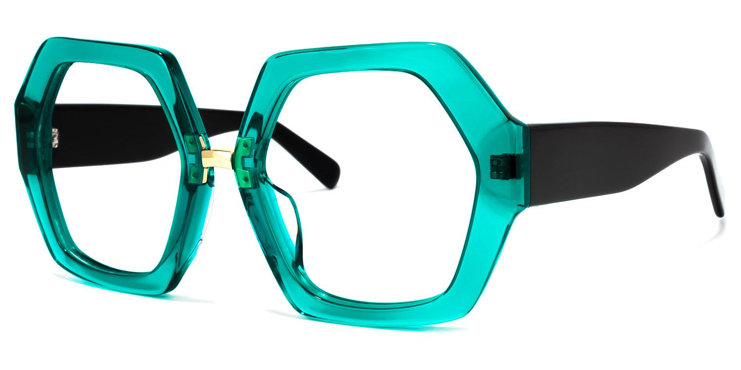 Otero Geometric Peacock-Blue Glasses | ZEELOOL Canada1