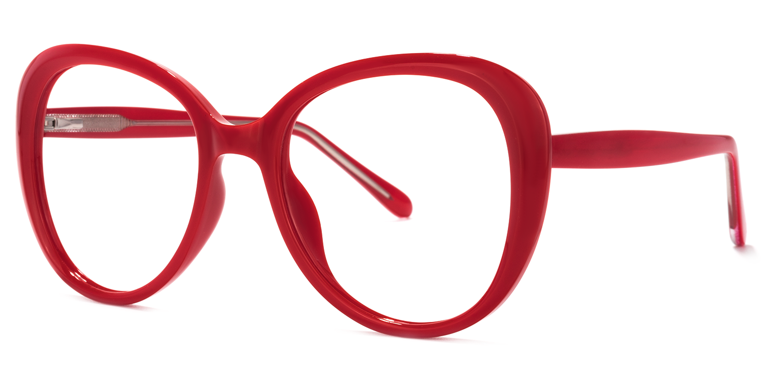 Elena Round Red Glasses | ZEELOOL Canada2