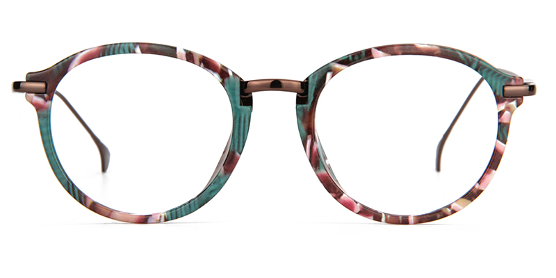 Anemone Round Green-Floral Glasses0