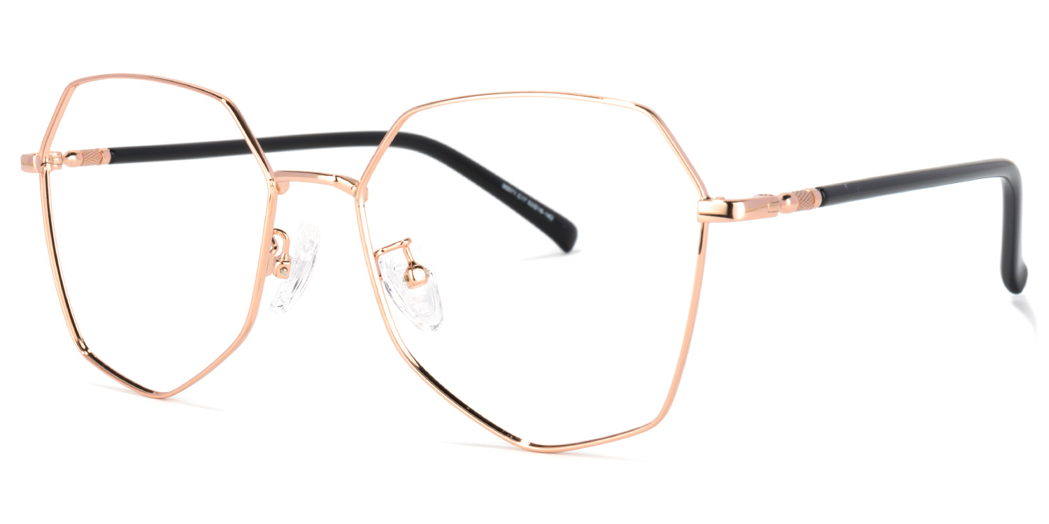 Bivins Geometric Gold Thin Frame Glasses | ZEELOOL Canada1