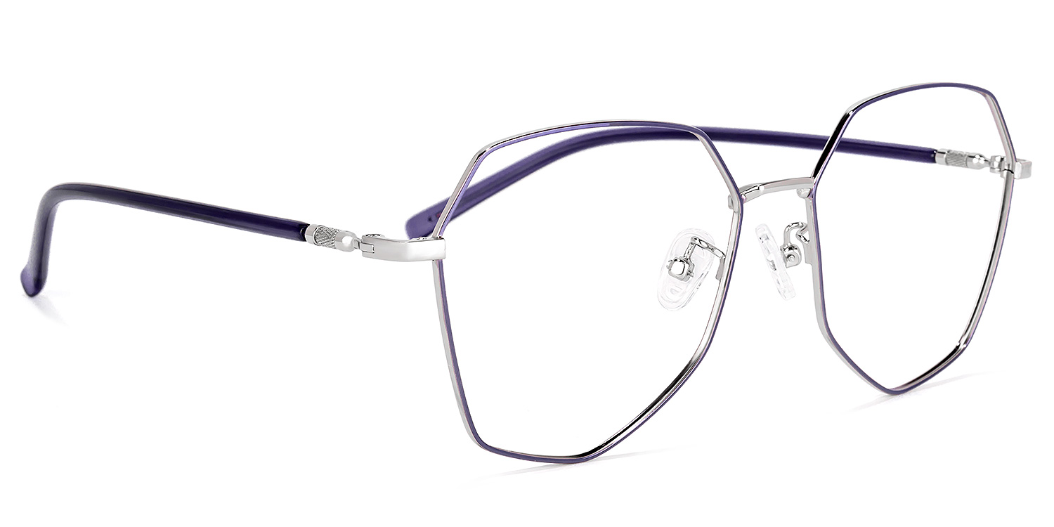 Bivins Geometric Purple Glasses | ZEELOOL Canada2