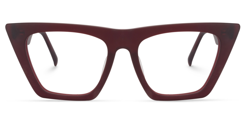 Cecile Cat Eye Red Glasses0