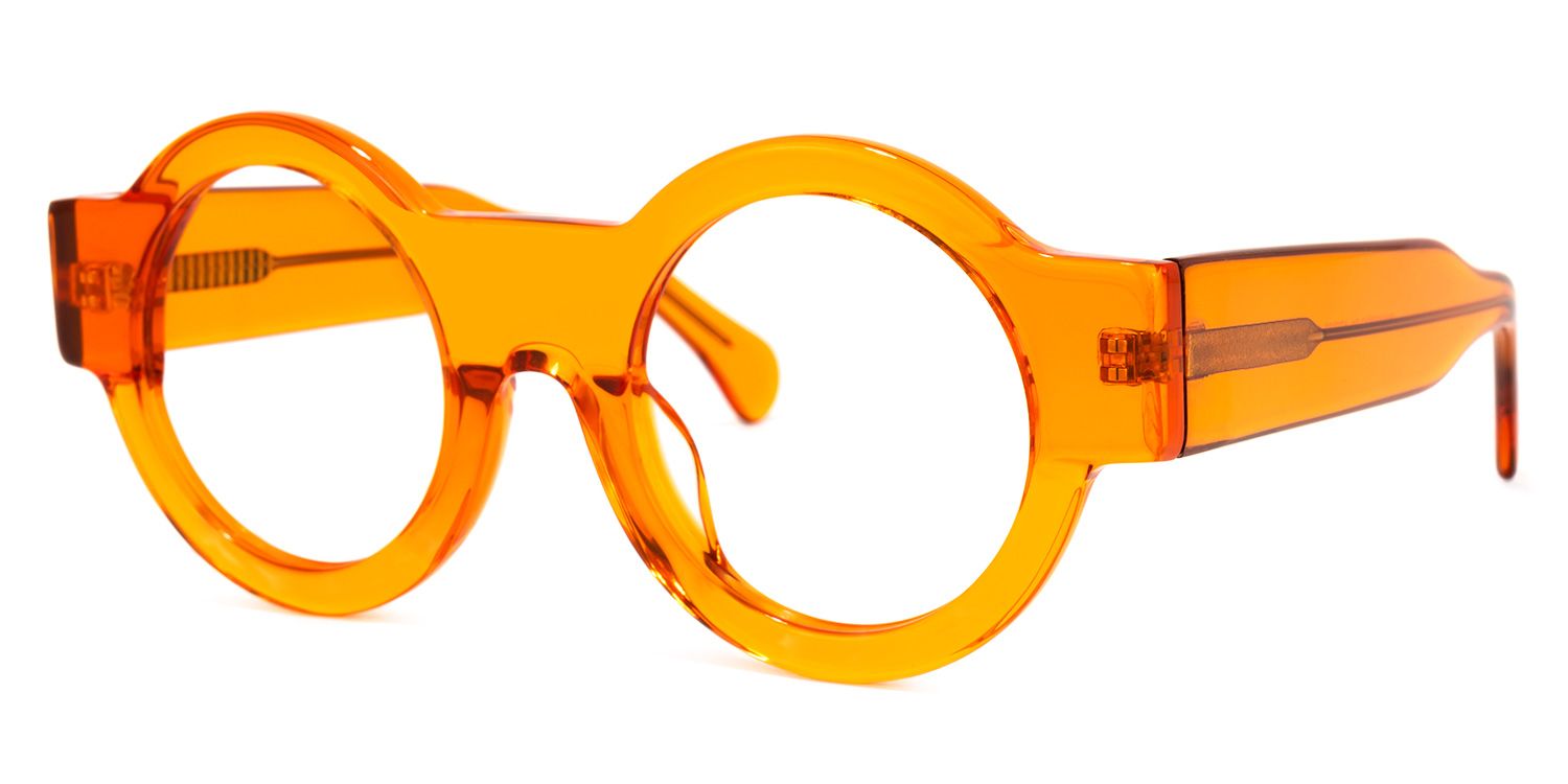 Hardnett Round Orange Glasses | ZEELOOL Canada1