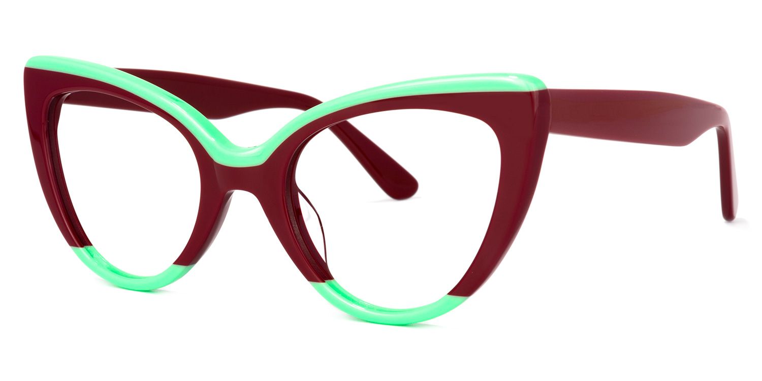 Claudette Cat Eye Burgundy Glasses | ZEELOOL Canada4