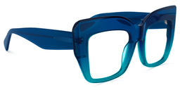 Charmaine Blue-Green Square Glasses2