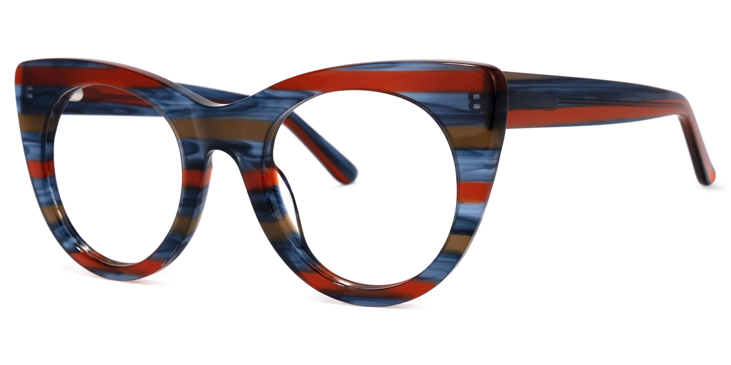 Aronia Cateye Blue-Red Glasses | ZEELOOL Canada1