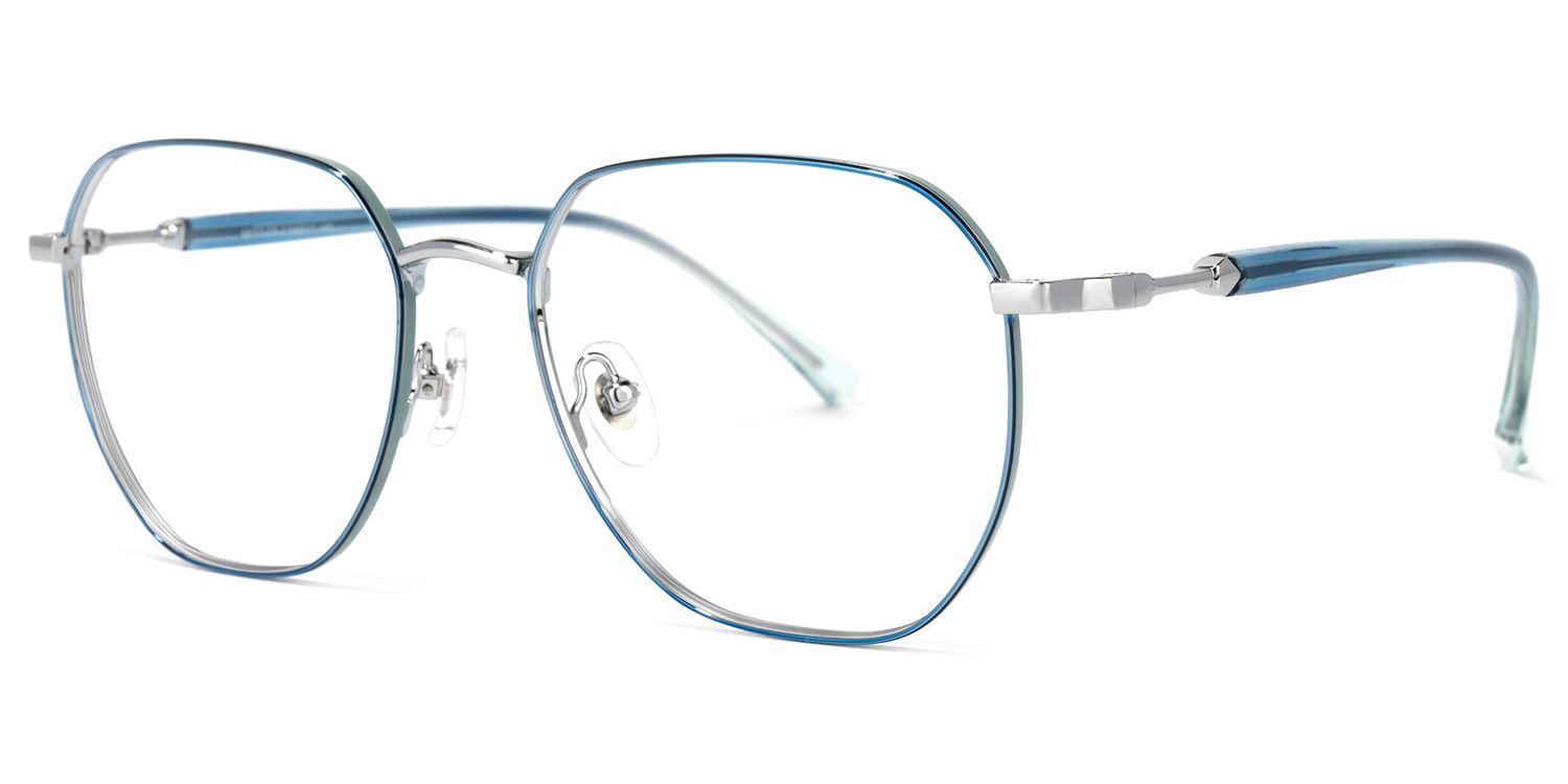 Veronica Geometric Blue Glasses | ZEELOOL Canada1