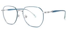 Veronica Geometric Blue Glasses1