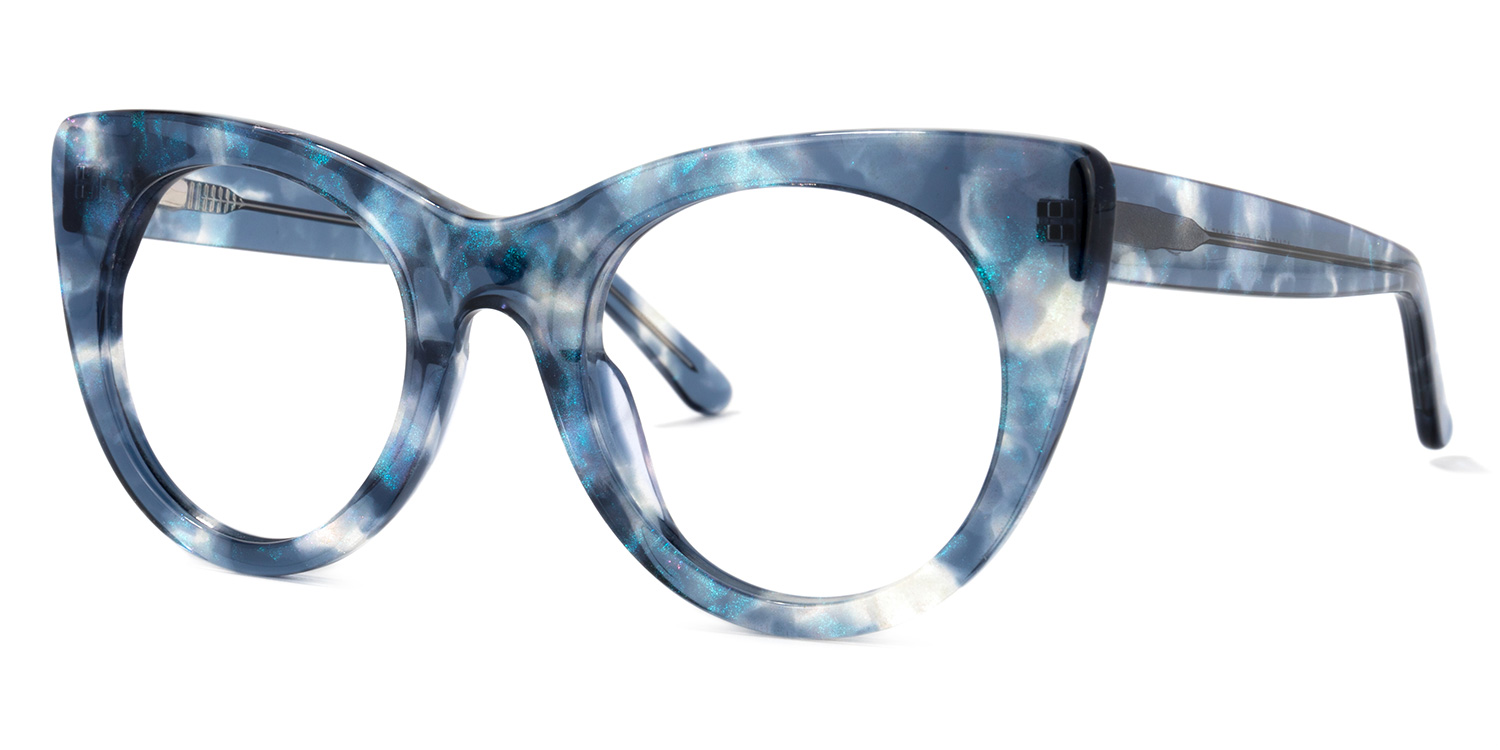 Starry Cateye Blue Frame Glasses | ZEELOOL Canada1