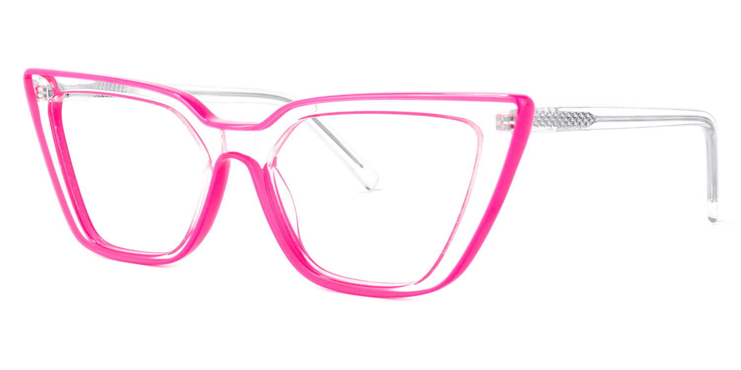 Yosef Eyeglasses, Cyber Bright Pink Cat Eye Frame Glasses2