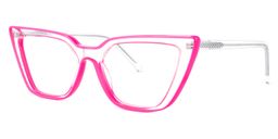 Yosef Bright-Pink Cat eye Glasses2