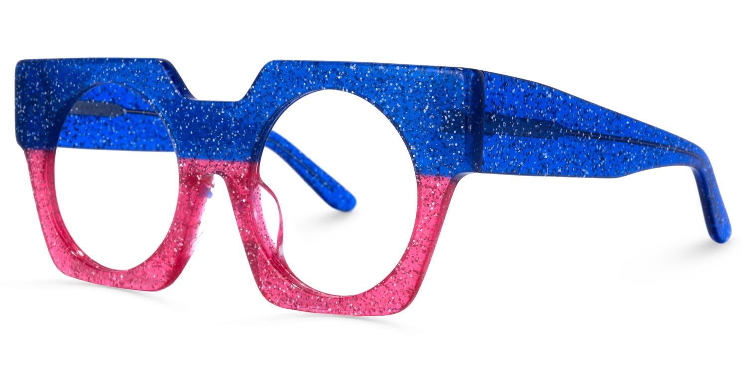 Geometric Blue Glasses | ZEELOOL Canada1