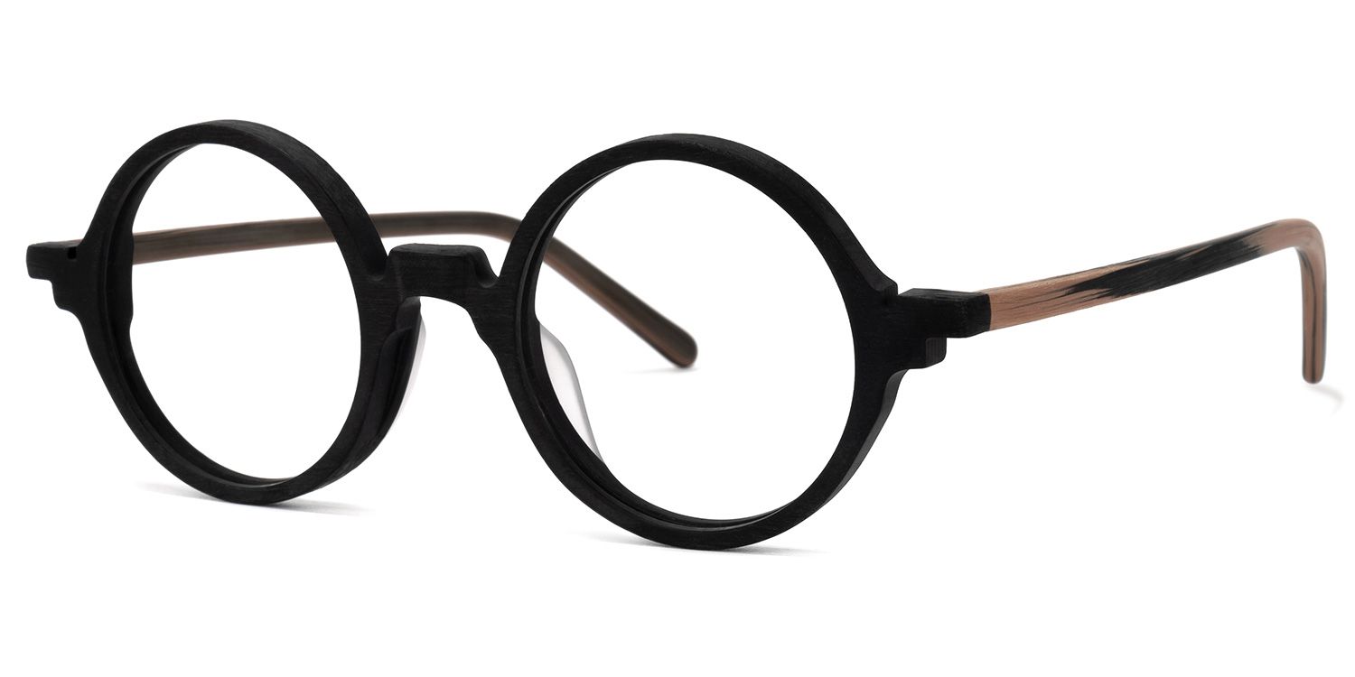 Otto Round Black Glasses Eyeglasses and Acetate Frames1
