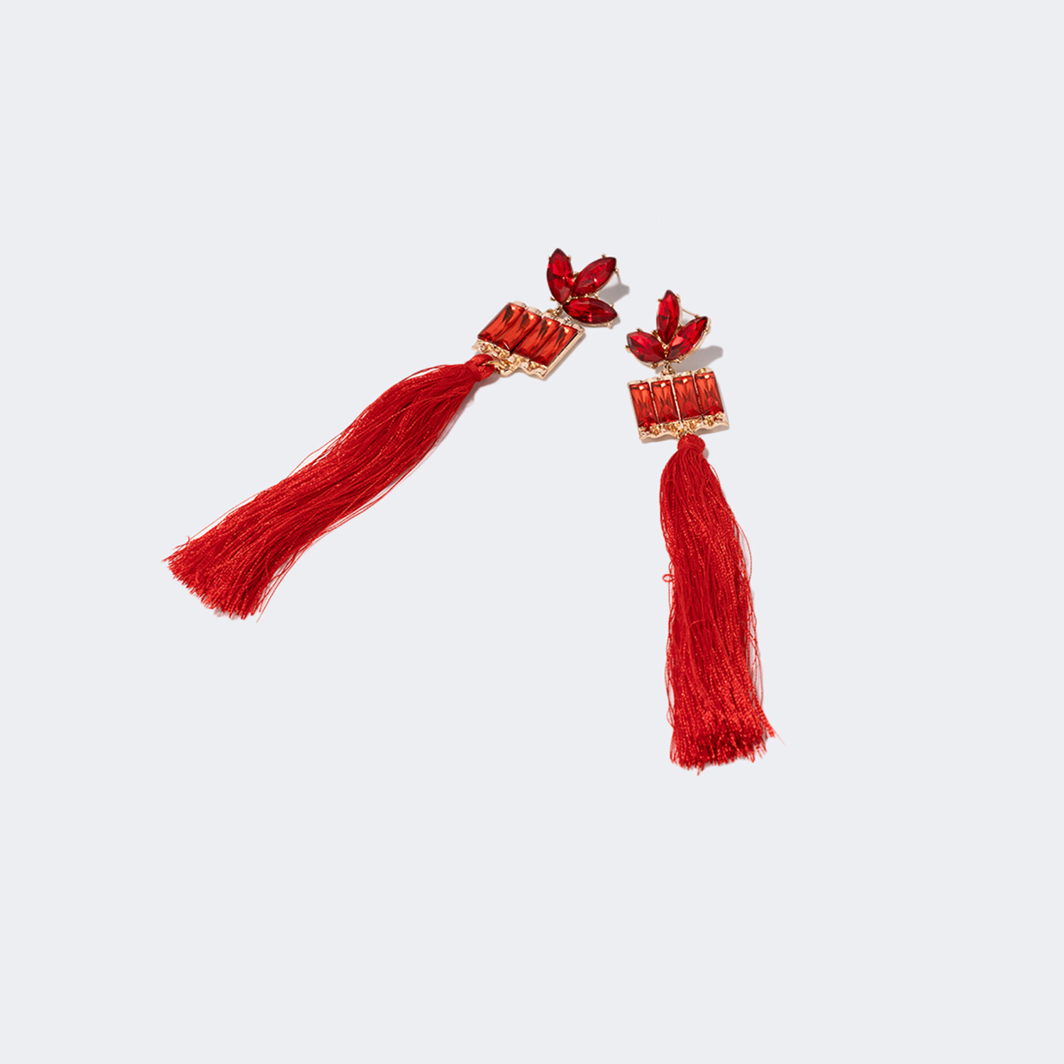 Stylish Long Tassels Red Earrings | ZEELOOL Canada0