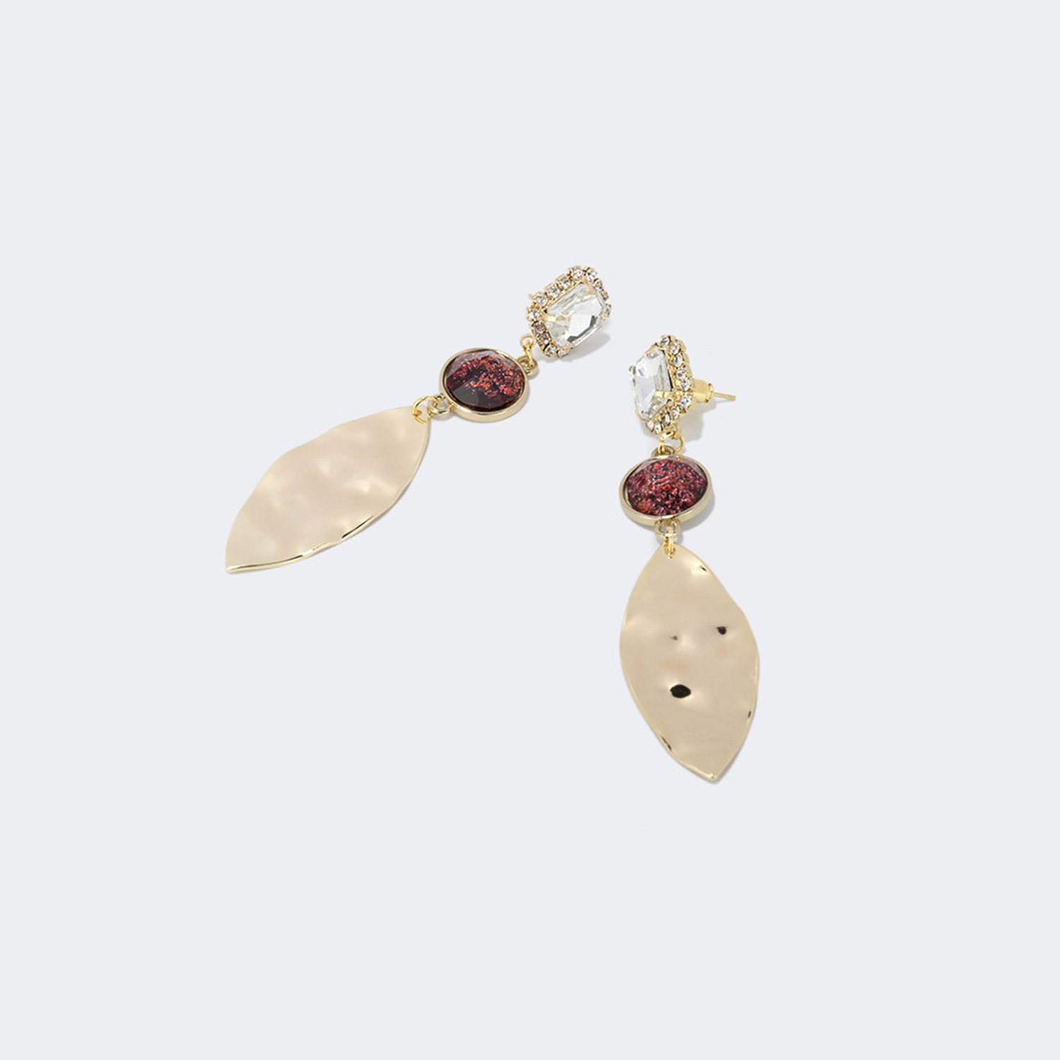 Brilliant Leaf Shape Gold Earrings | ZEELOOL Canada0