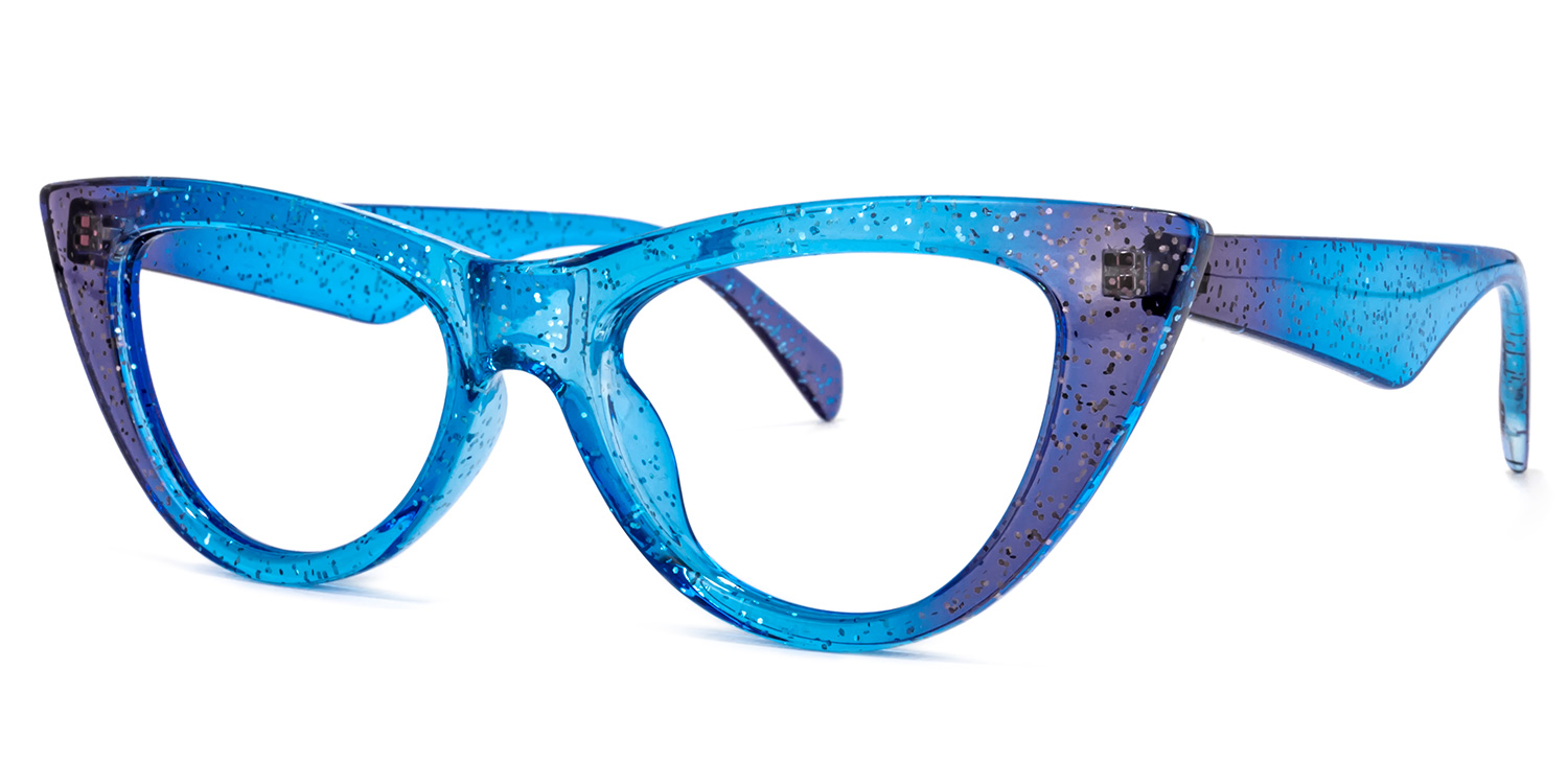 Harding Cateye Blue Glasses | ZEELOOL Canada1