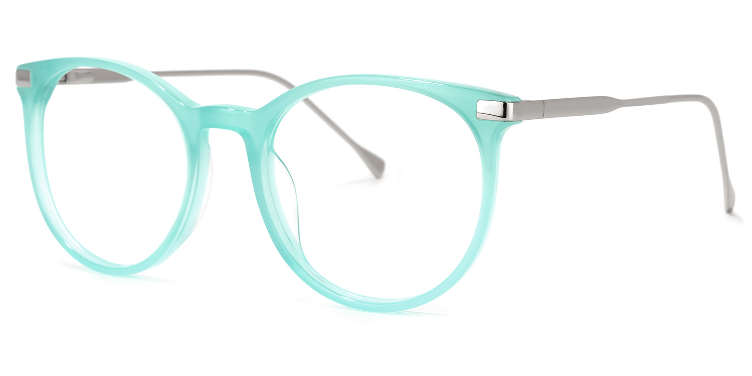 Lenid Round Light-Green Glasses | ZEELOOL Canada1