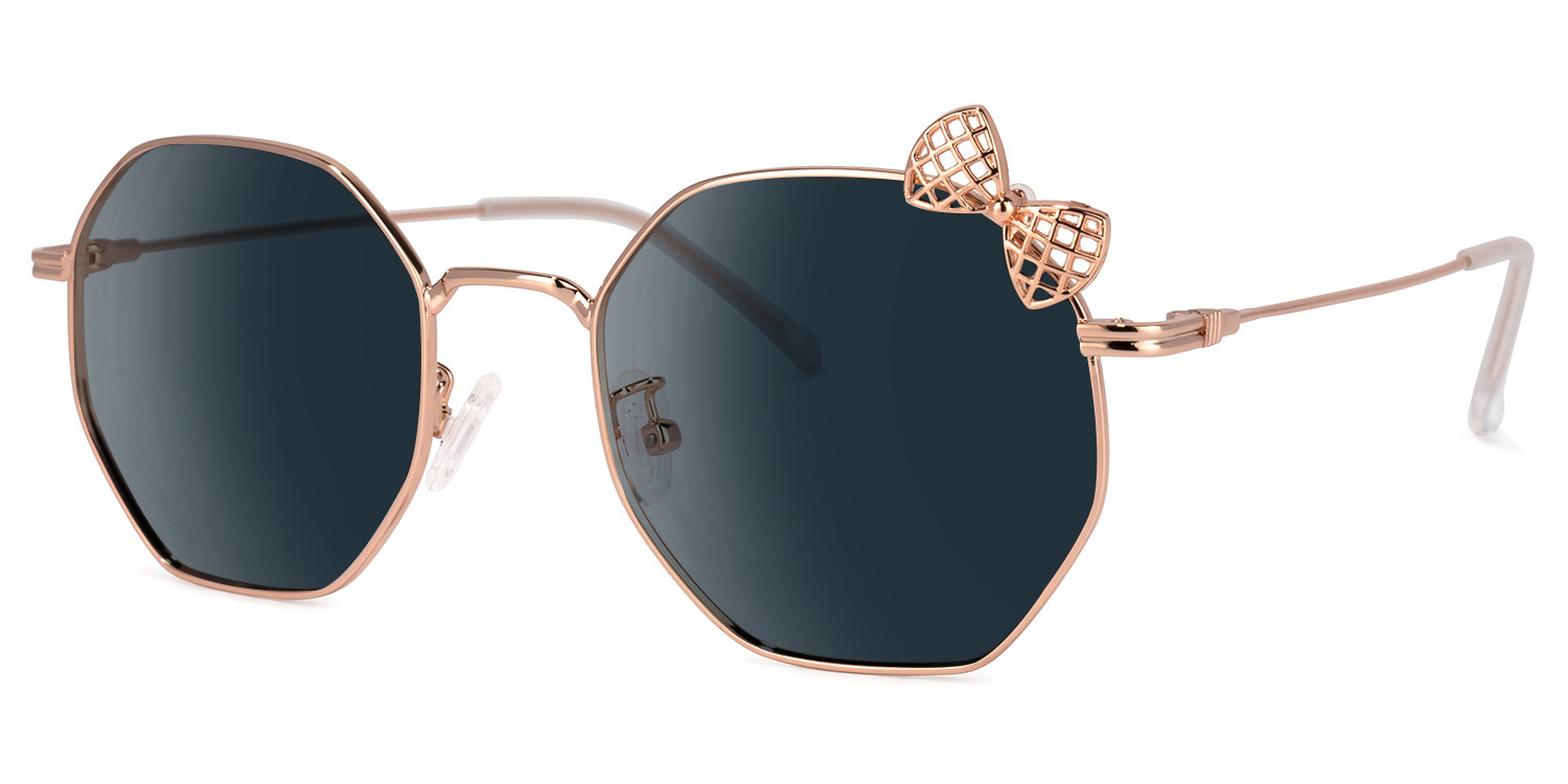 Kaitlyn Geometric Rose-Gold Sunglasses1