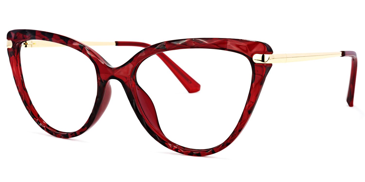 Lucas Cateye Red Eyeglasses with TR90 Frame1