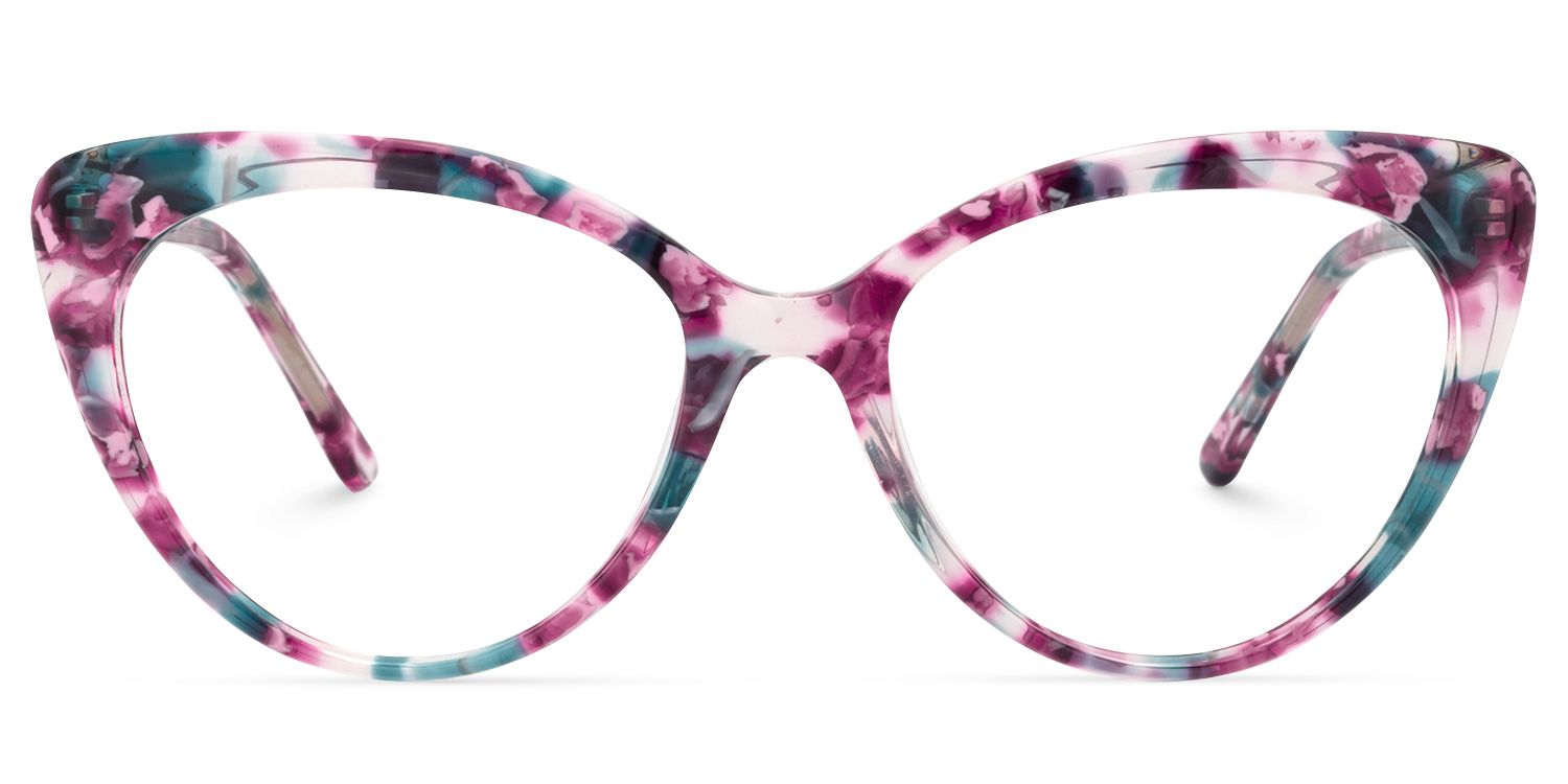 Cat Eye Purple Pattern Glasses | ZEELOOL Canada0
