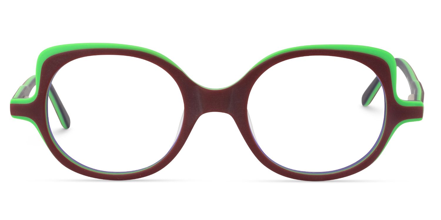 Round Dark-Red Glasses | ZEELOOL Canada0