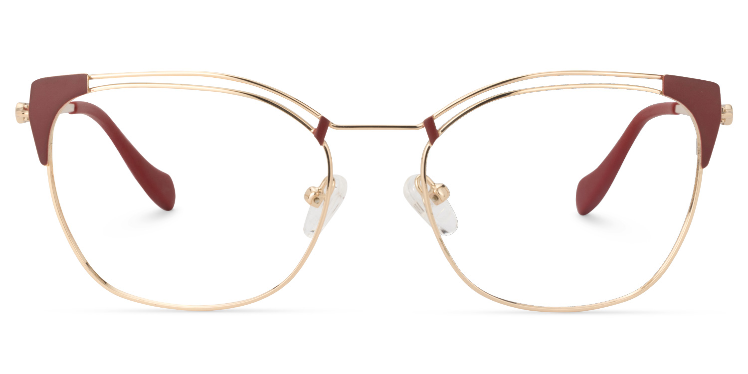 Square Dark-Red Glasses | ZEELOOL Canada0