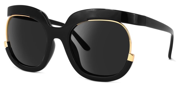 Darice Round Black Sunglasses