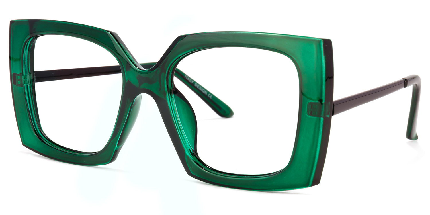 Landen Square Dark-Green Glasses | ZEELOOL Canada2
