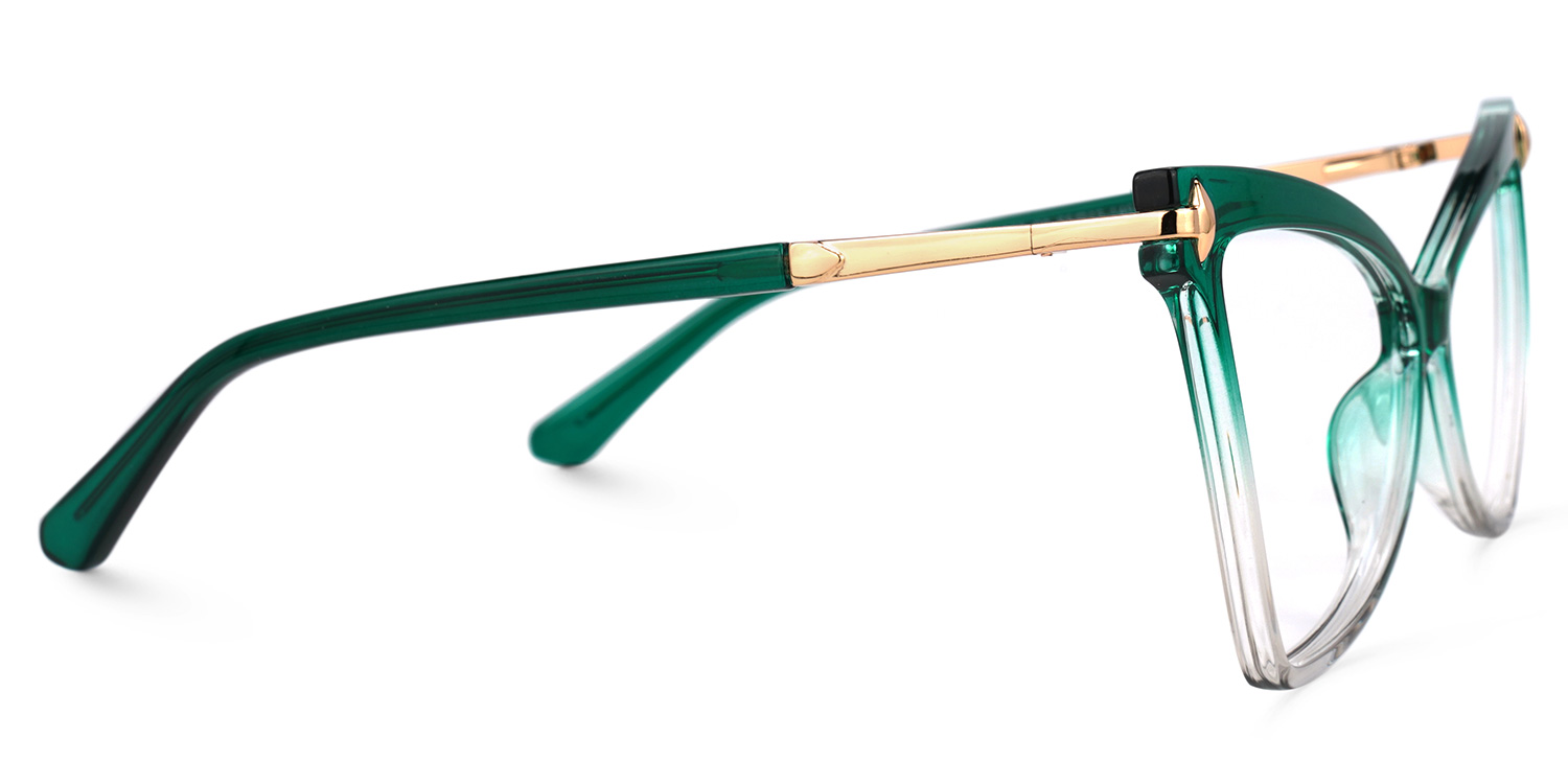 Cristina Geometric Green Glasses2
