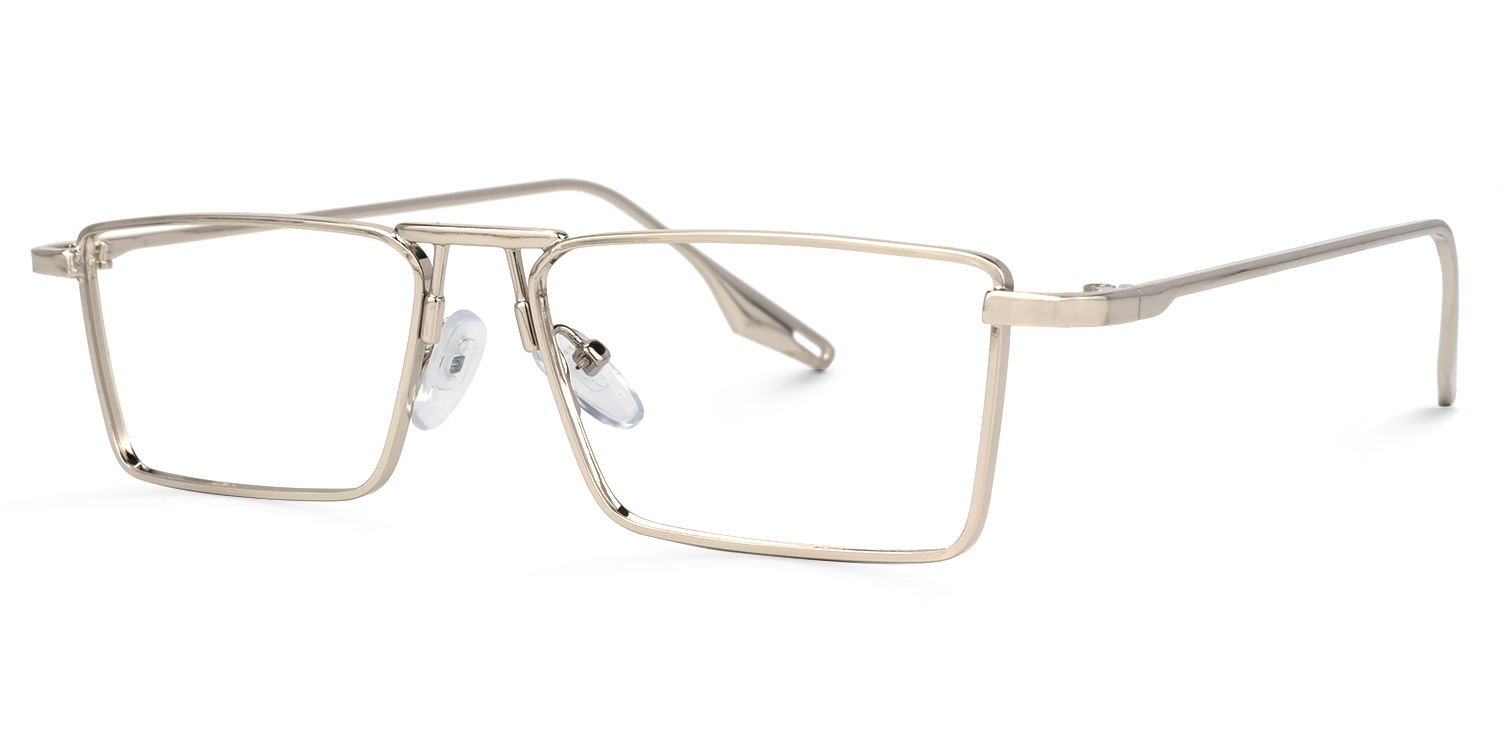 Mallet Rectangle Silver Glasses | ZEELOOL Canada1