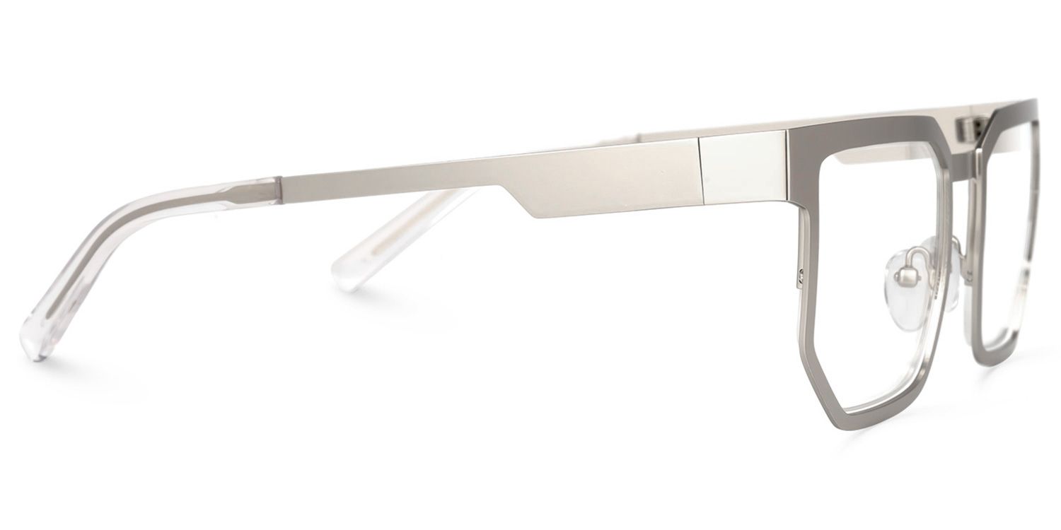 Barber Geometric Silver Eyeglasses and Glasses Frames3