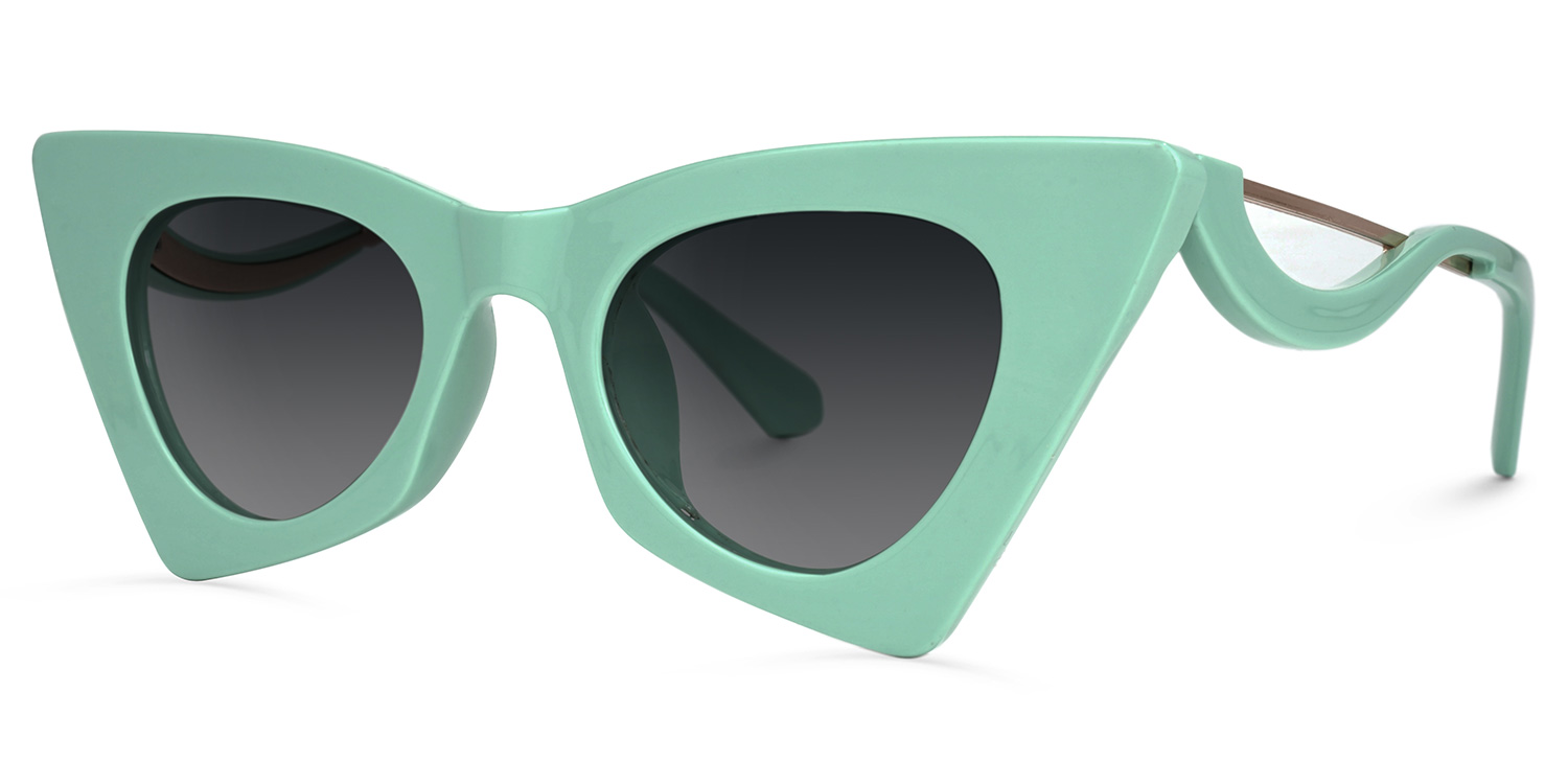 Stepp Geometric Green Sunglasses | ZEELOOL Canada1