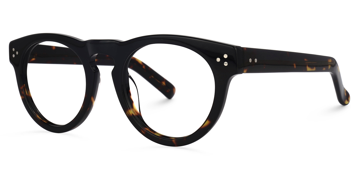 Malloy Round Black and Tortoise Eyeglasses and Frames1