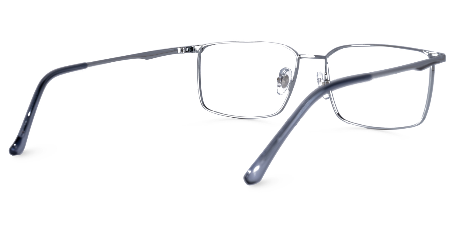 Tyrone Rectangle Silver Glasses | ZEELOOL Canada3