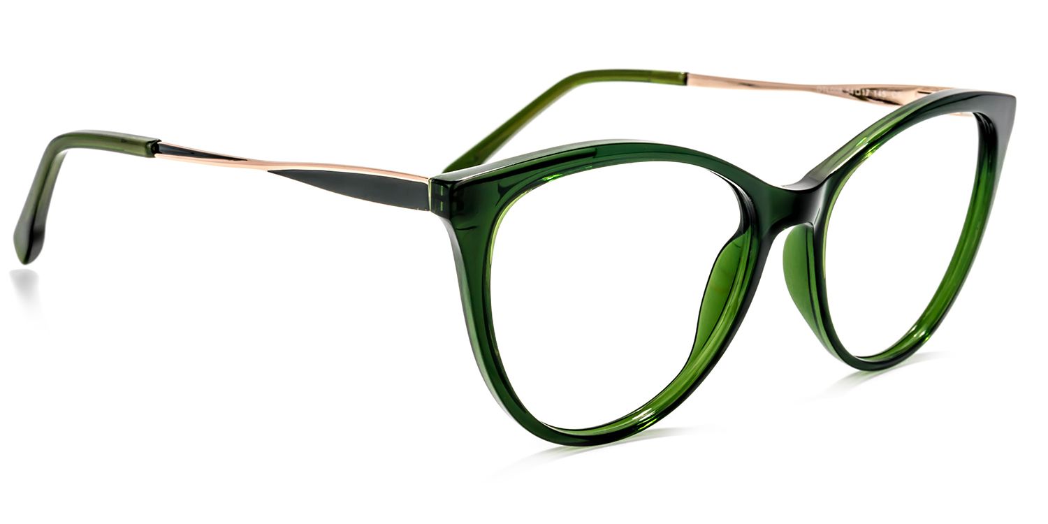 Frances Cateye Dark-Green Glasses | ZEELOOL Canada1