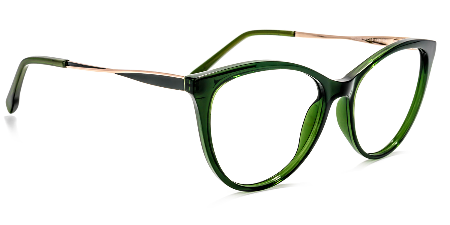 Frances Cateye Dark-Green Glasses | ZEELOOL Canada1