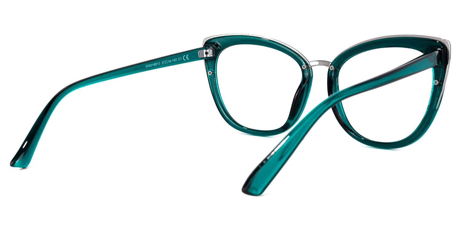 Kennard Cateye Peacock-Blue Glasses | ZEELOOL Canada3