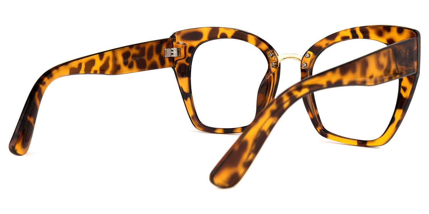 Denis Cat Eye Yellow-Tortoise Frame Glasses | ZEELOOL Canada2
