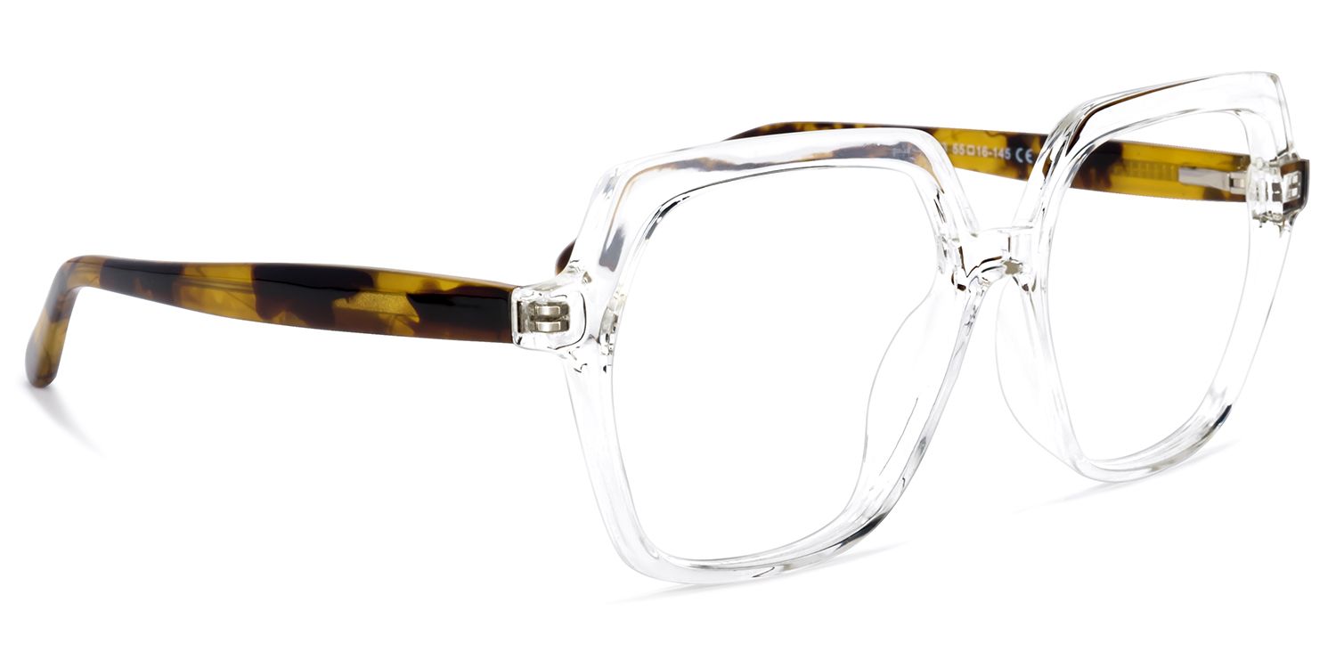 Norah Geometric Clear Glasses | ZEELOOL Canada2