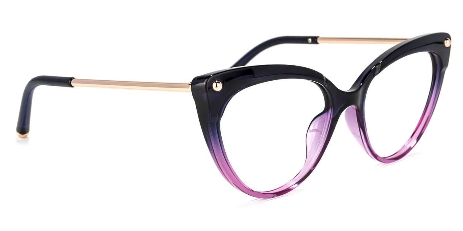 Alivia Cat Eye Purple Gradient Frame Glasses | ZEELOOL Canada1