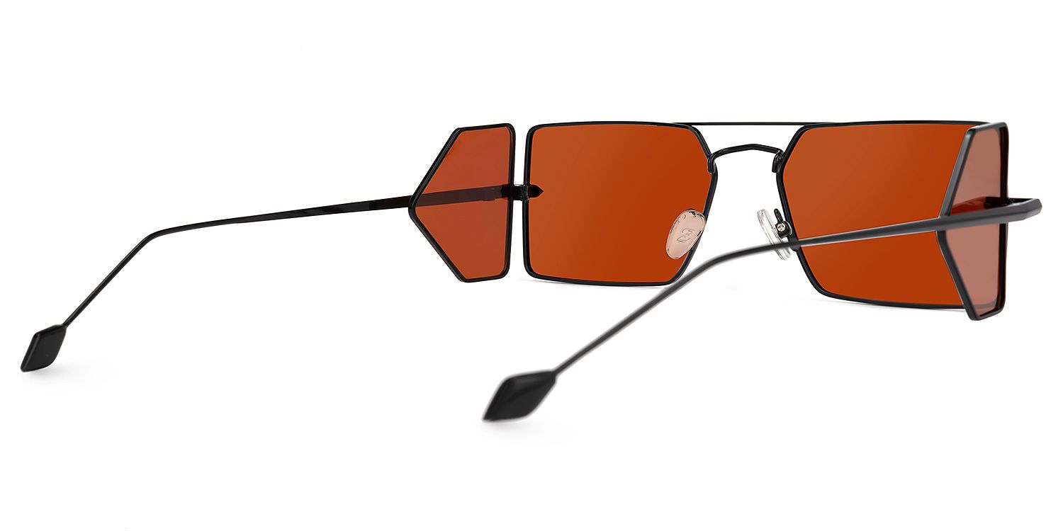 Romba Rectangle Red Sunglasses | ZEELOOL Canada3